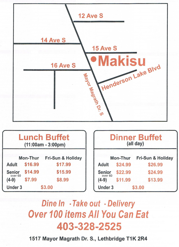 Makisu Sushi Menu